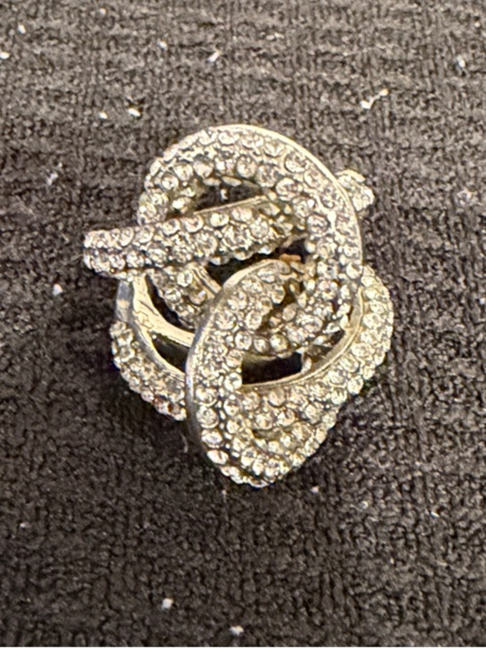 Sparkling Knot Statement Ring - Silver Tone